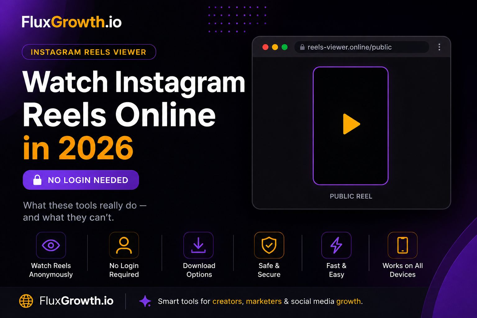 Instagram Reels viewer loading a public Reel in a browser without login