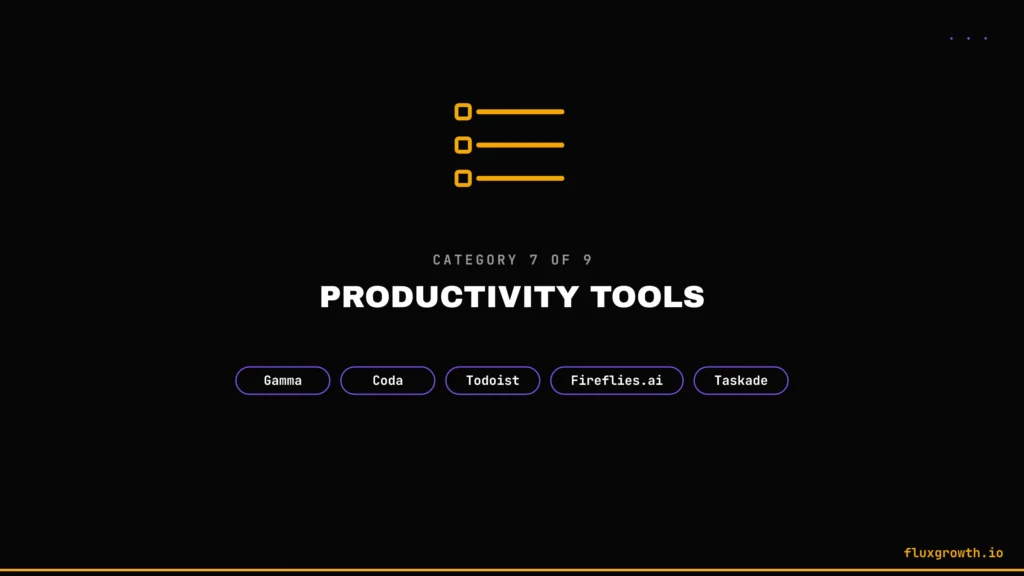 Free AI productivity tools 2026: Gamma, Coda, Todoist, Fireflies, Taskade