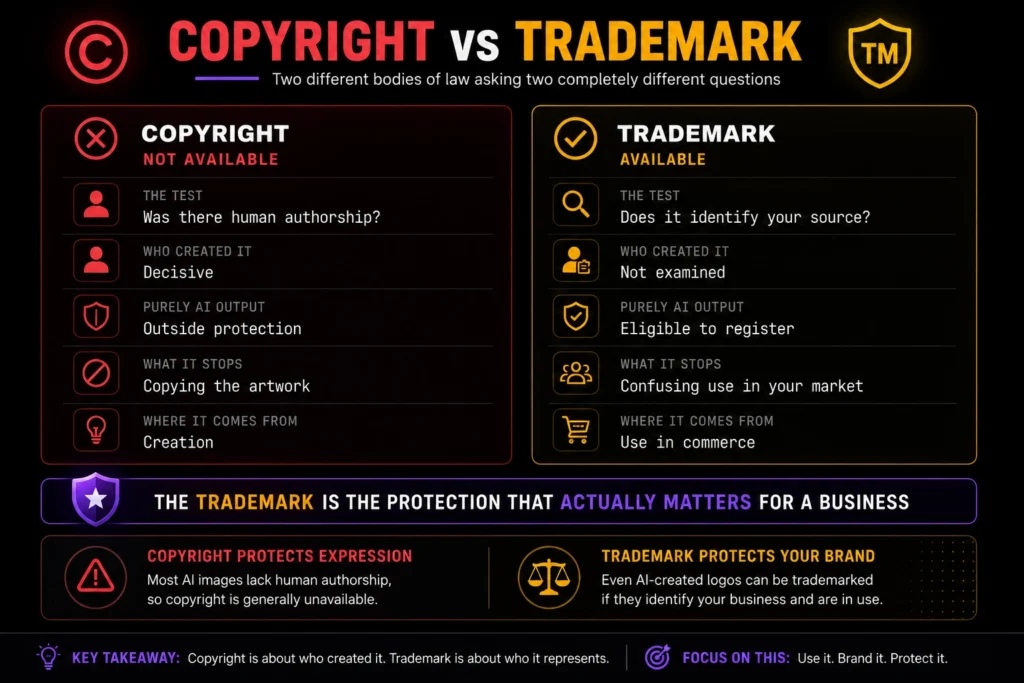 Two kinds of AI logo generator compared: template assembly using shared icon libraries versus true generation