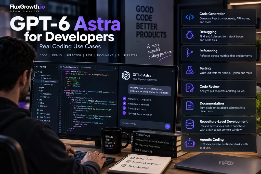 GPT-6 Astra coding use cases for developers: code generation, debugging, refactoring, testing, and repo-level work