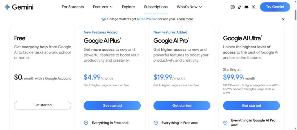 Google AI plans for Gemini in 2026: AI Plus, AI Pro and AI Ultra pricing