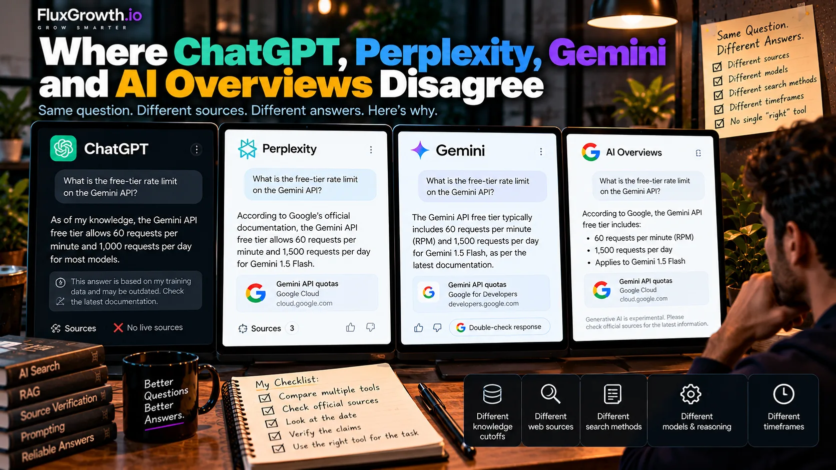 Where ChatGPT, Perplexity, Gemini and AI Overviews Disagree
